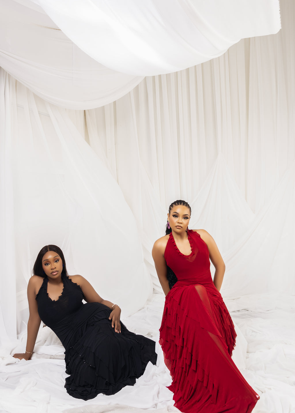 Wine Dua Flare Dress (Non-Beaded)